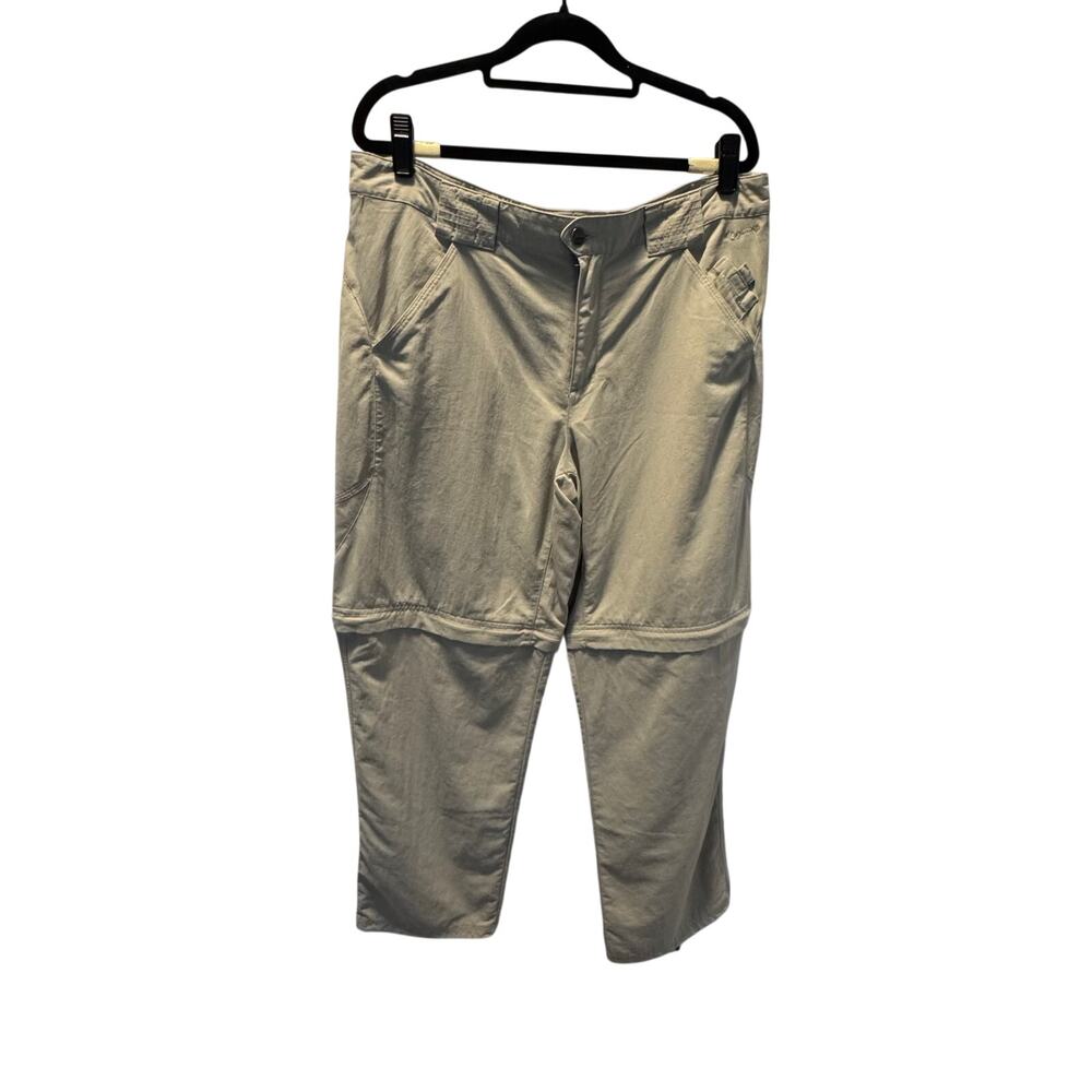 Y2K Columbia Titanium Convertible Hiking Pants Women 12 Beige Cargo Convertible